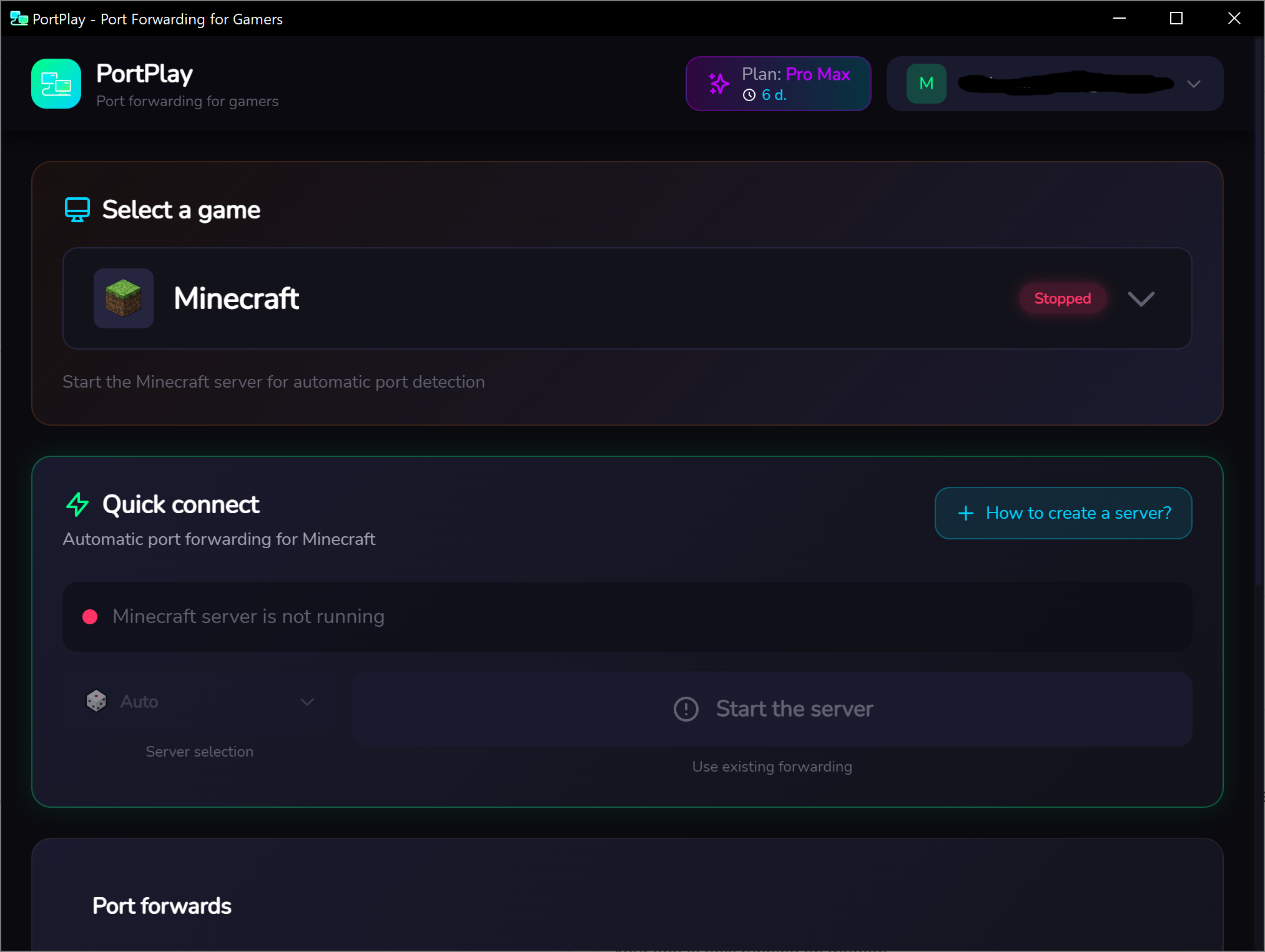 Main app window