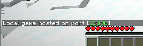 Minecraft opened on a local port
